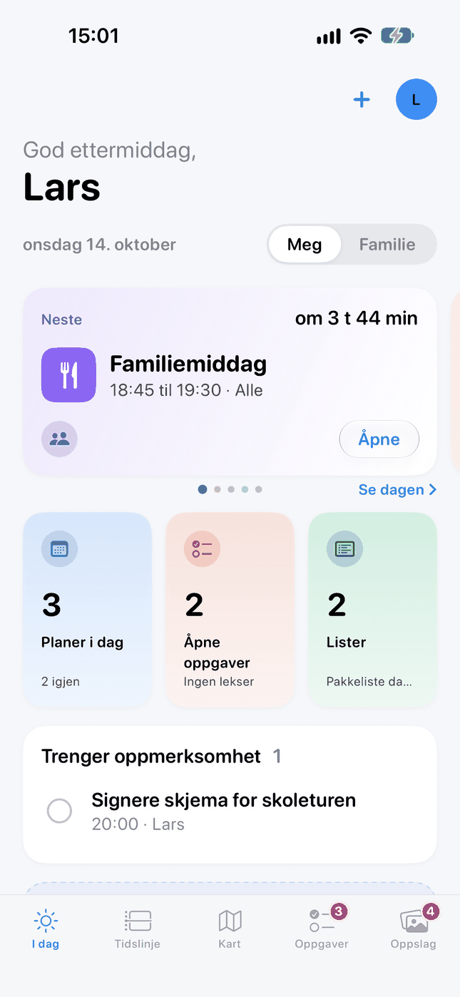 Skjermbilde: I dag